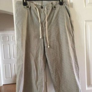 Sag Harbor Drawstring Striped Capri Pants
